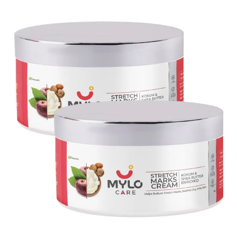 Mylo Care Stretch Marks Cream For Pregnancy With The Goodness Of Saffron - Pack Of 2