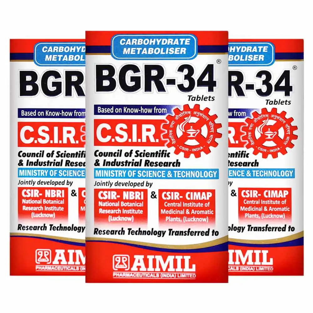 Aimil BGR-34 (Pack of 3),  100 tablet(s)  Unflavoured