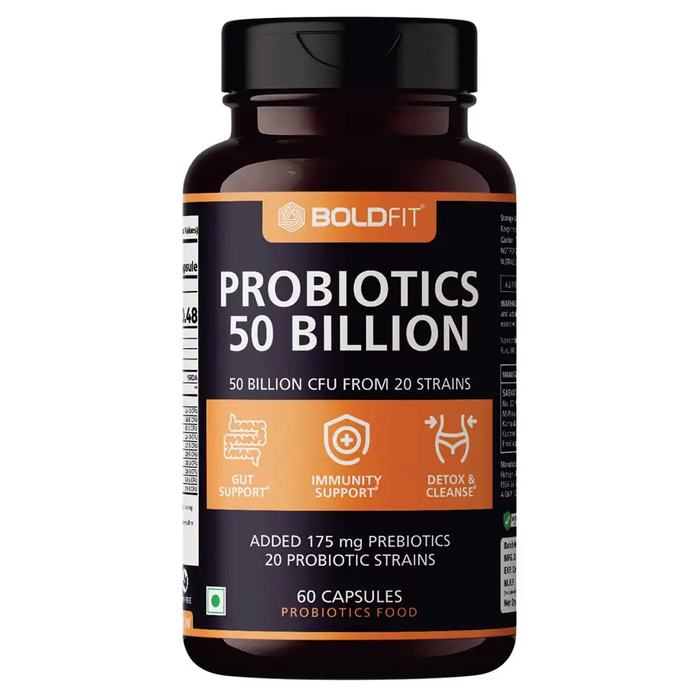 Boldfit Probiotics 50 Billion,  60 capsules  Unflavoured