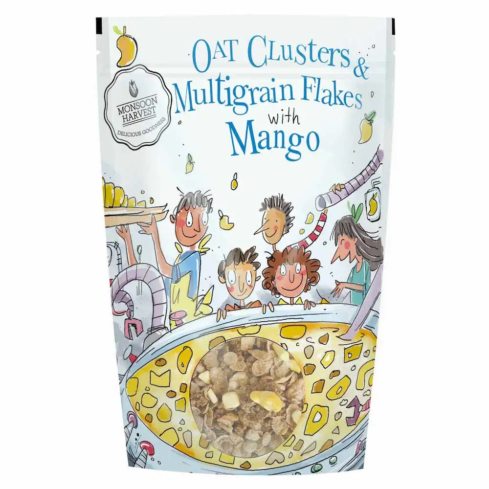 Monsoon Harvest Oat Clusters and Multigrain Flakes,  0.350 kg  Mango