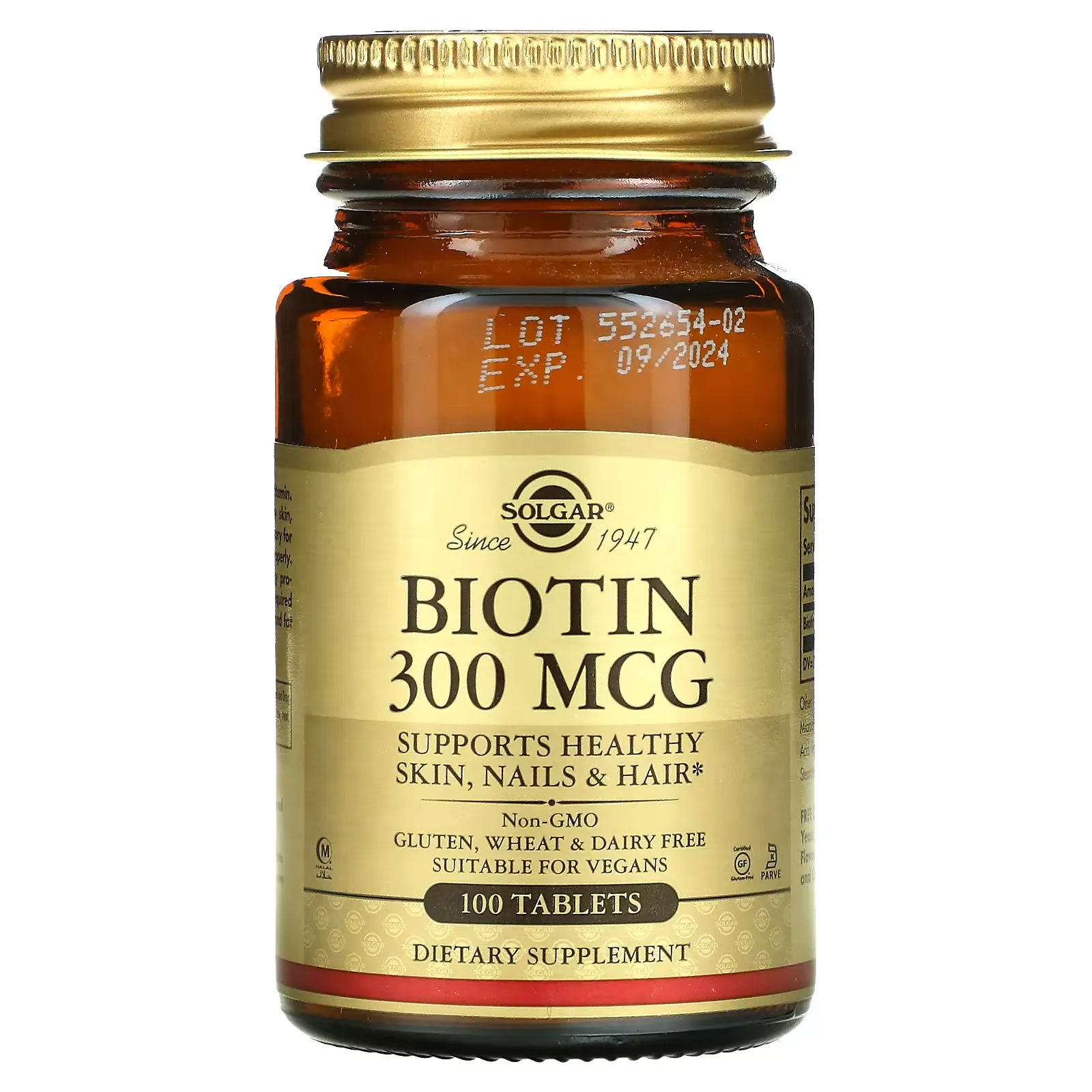 Biotin, 300 mcg, 100 Tablets