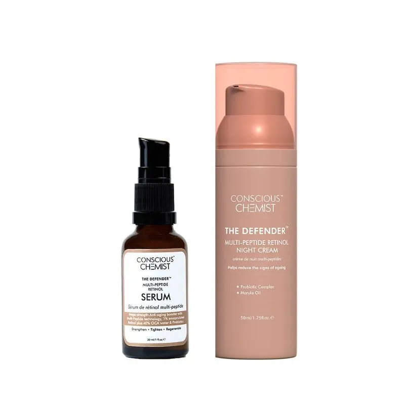 Conscious Chemist The Defender Serum & Moisturiser Corrects Fine Lines Renews Dull Skin