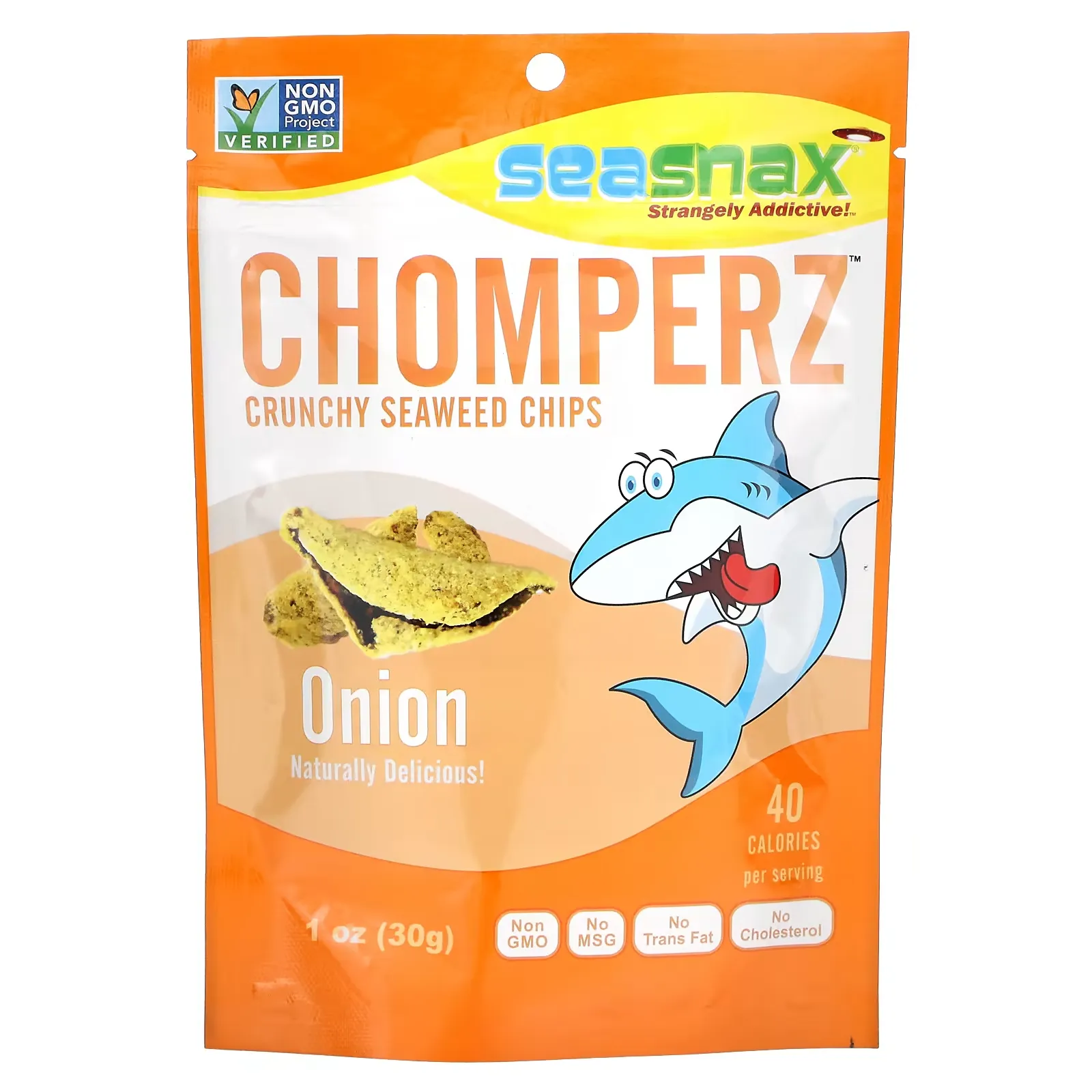 Chomperz, Crunchy Seaweed Chips, Onion, 1 oz (30 g)