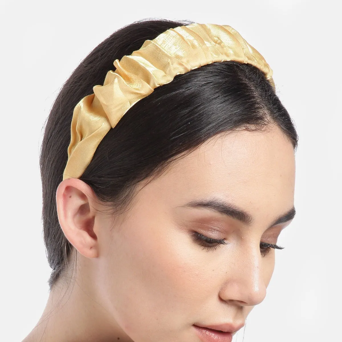 Blueberry Mustard Pleated Hair Band