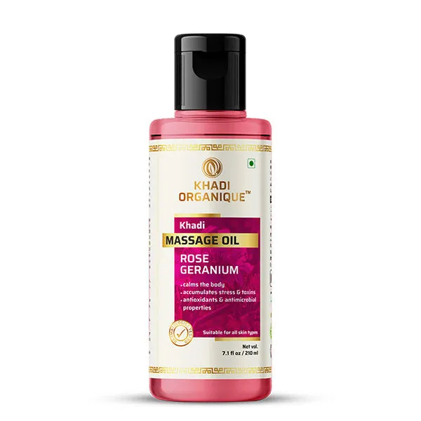 Khadi Organique Rose Geranium Massage Oil