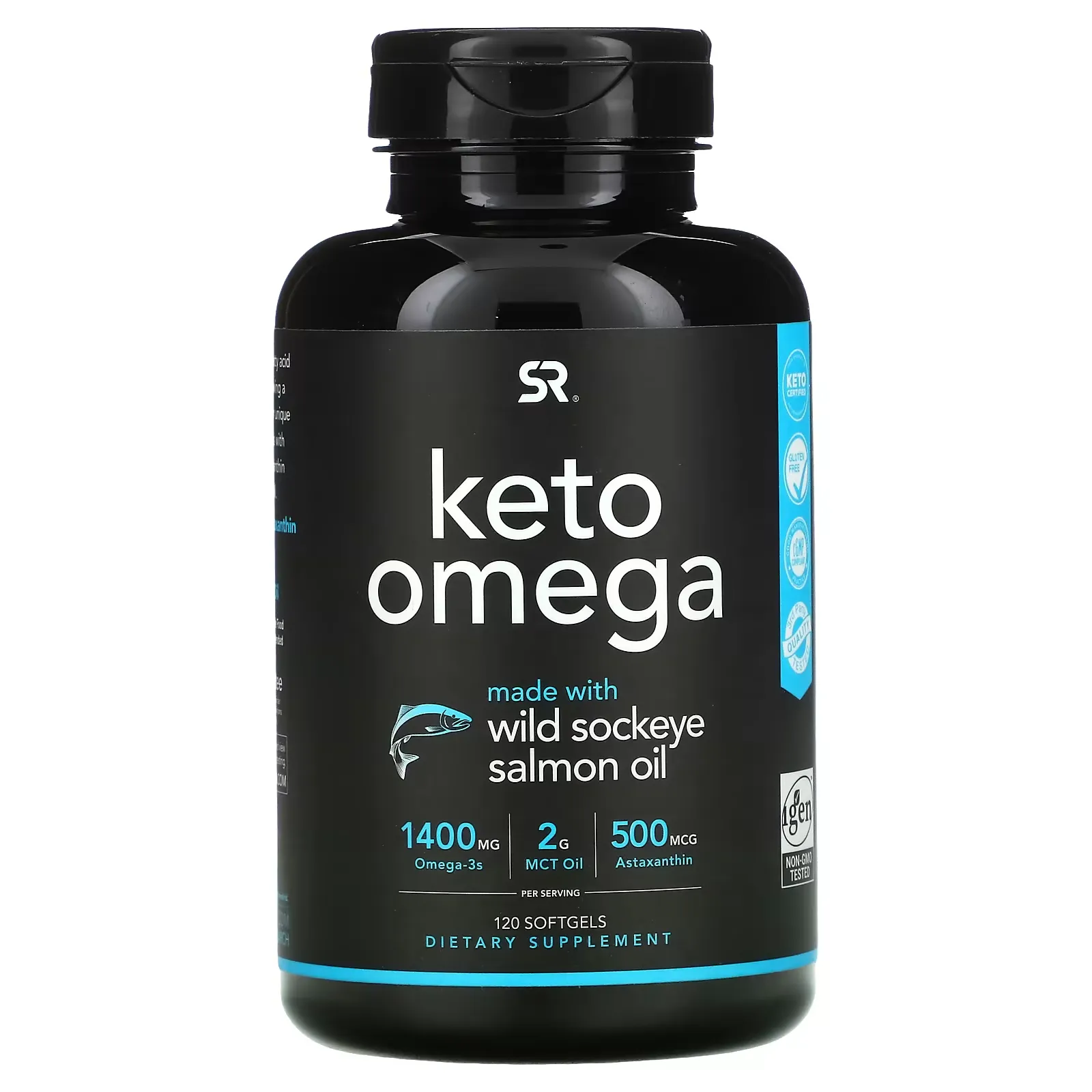 Keto Omega with Wild Sockeye Salmon Oil, 120 Softgels