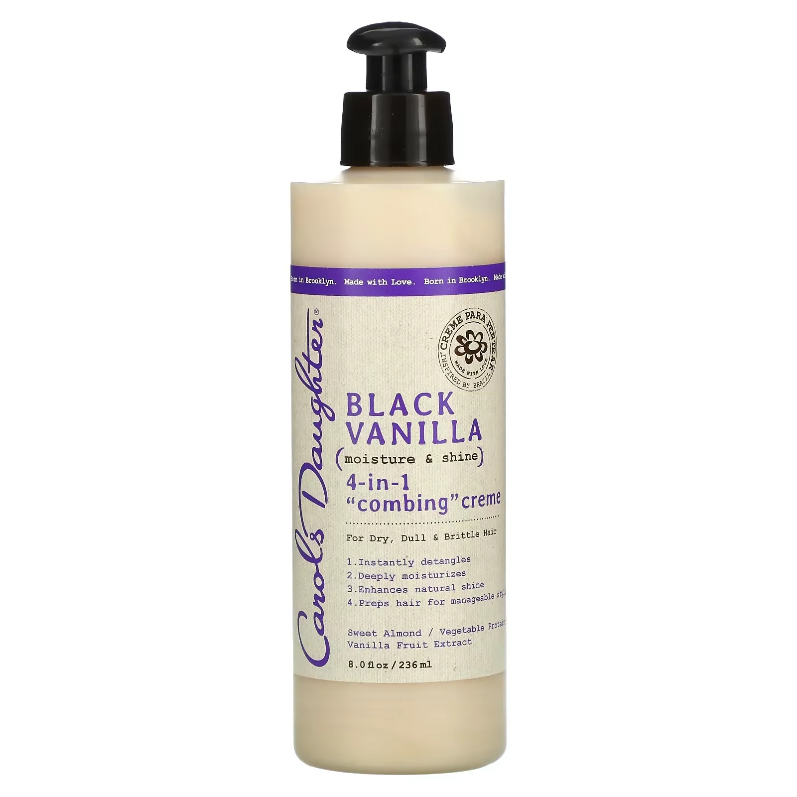 Black Vanilla, Moisture & Shine, 4-In-1 Combing Creme, 8 fl oz (236 ml)