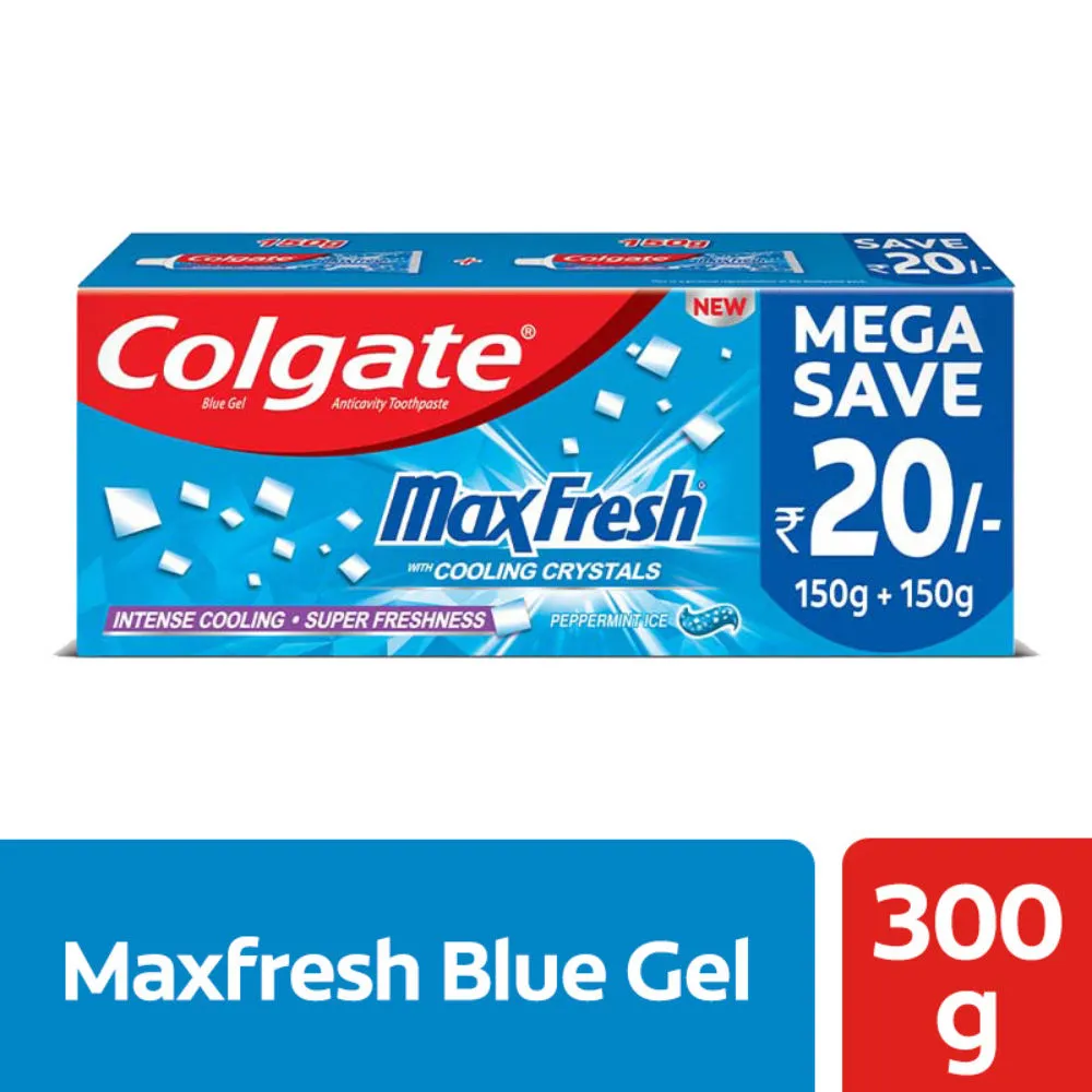 Colgate MaxFresh Toothpaste, Blue Gel Paste with Menthol