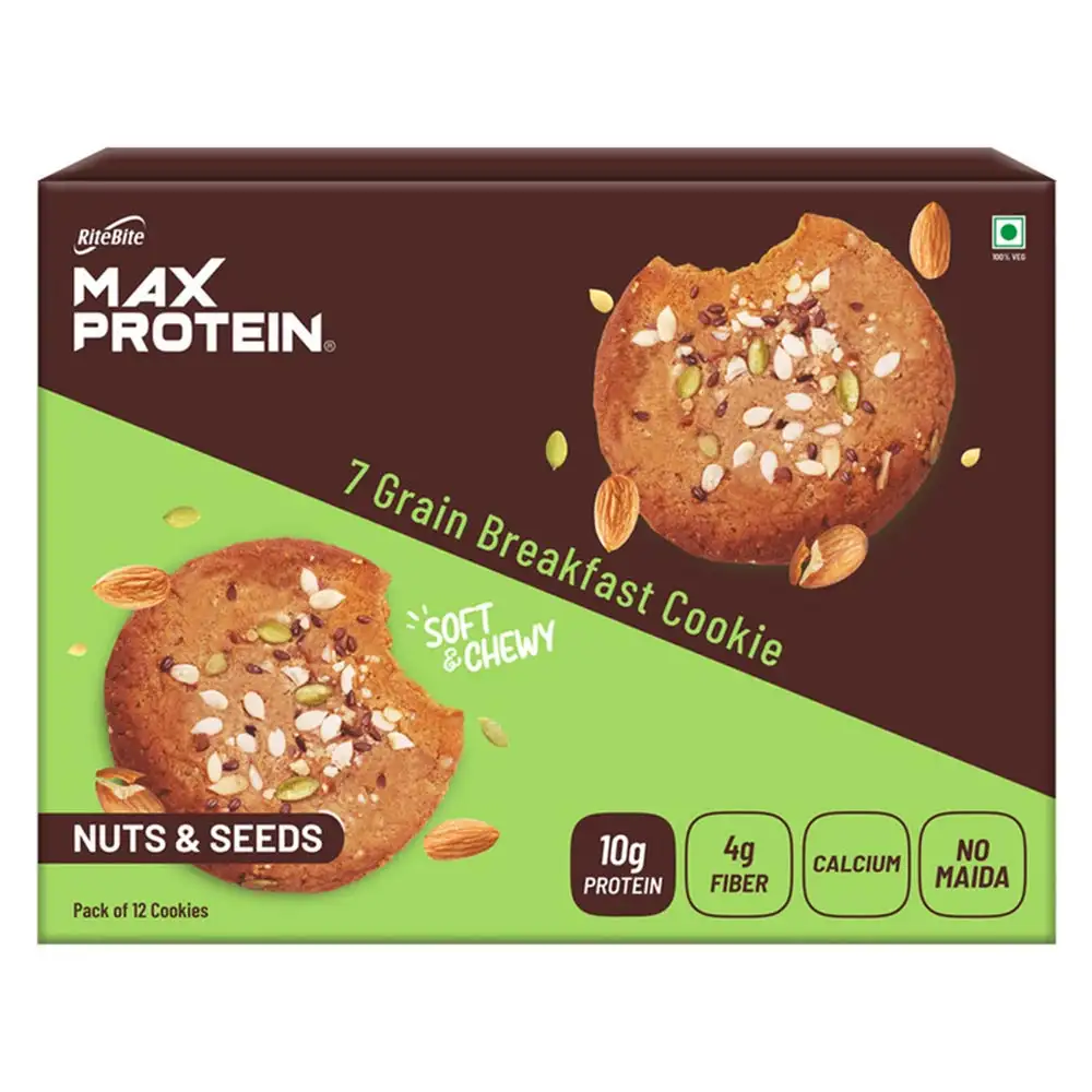 RiteBite Max Protein Cookies,  12 Piece(s)/Pack  Nuts & Seeds