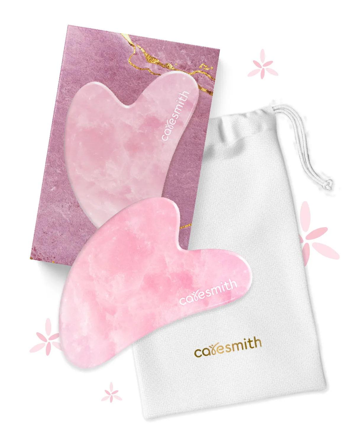 Caresmith Bloom Rose Quartz Gua Sha Face Massage Tool (Rose Quartz)