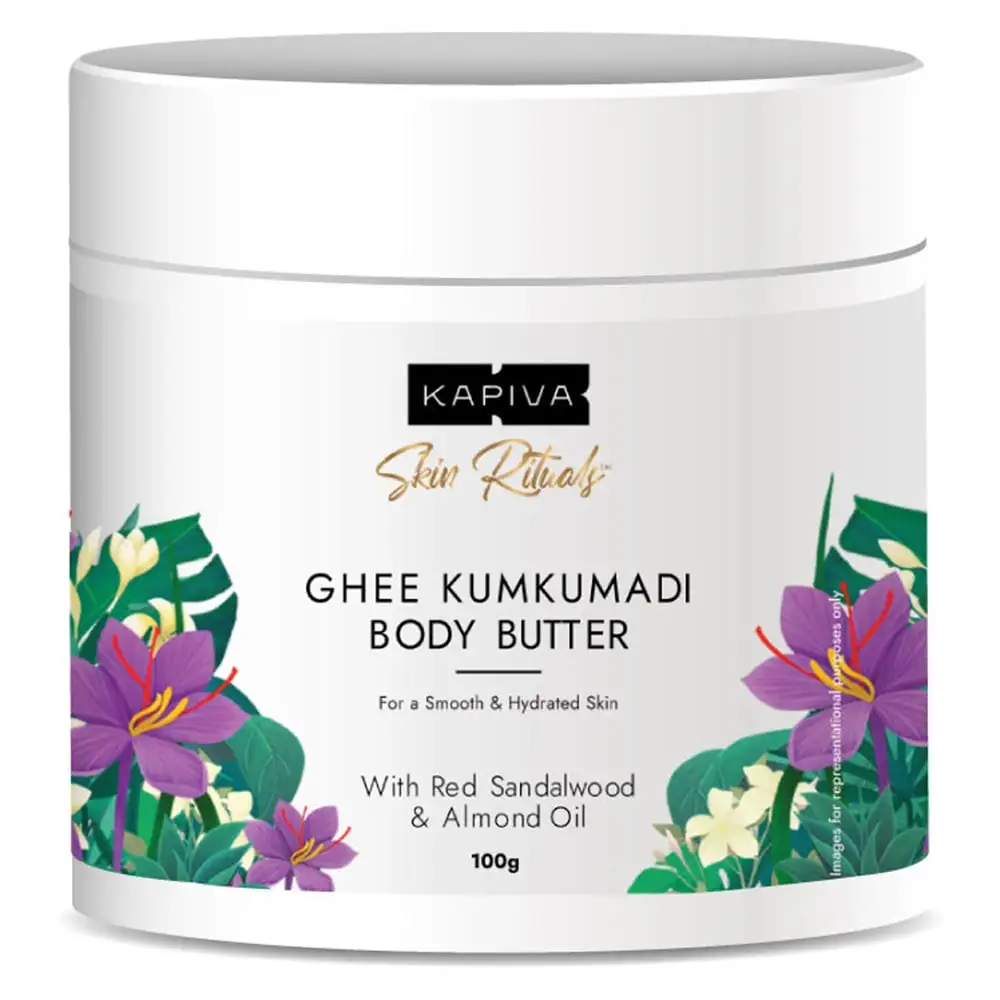 Kapiva Ghee Kumkumadi Body Butter,  100 g  with Red Sandalwood & Almond Oil