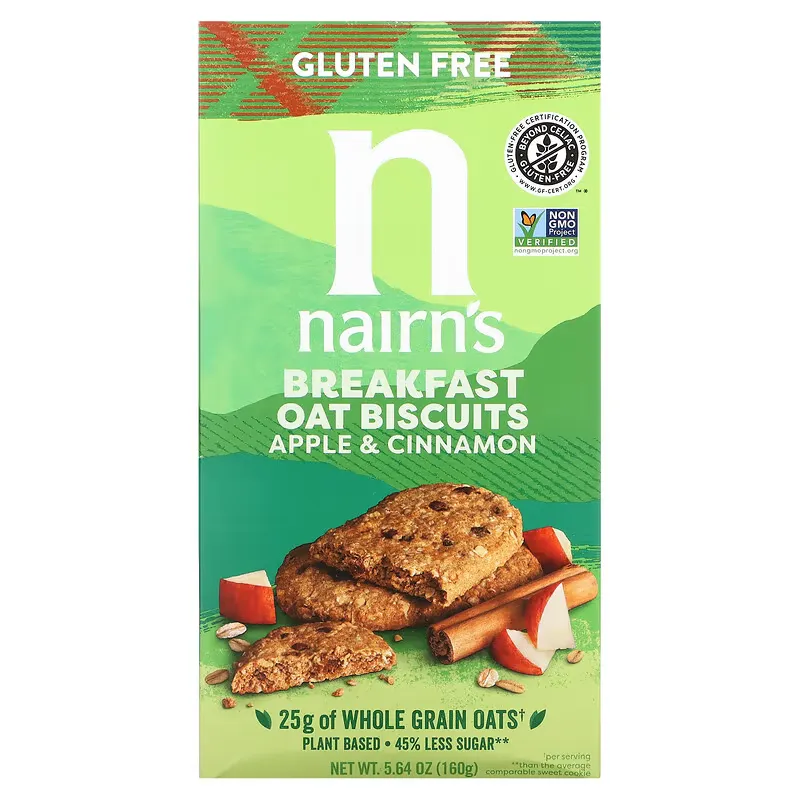 Breakfast Oat Biscuits, Apple & Cinnamon, 5.64 oz (160 g)