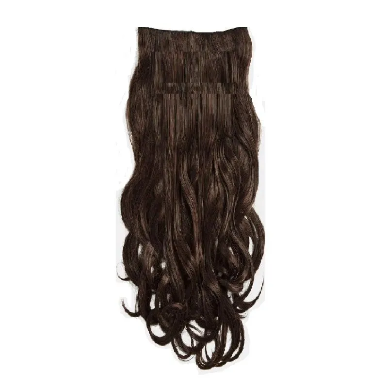 Artifice 5 Clip Extra Long 30" Curly/Wavy Hair Extension - Maroon Highlights