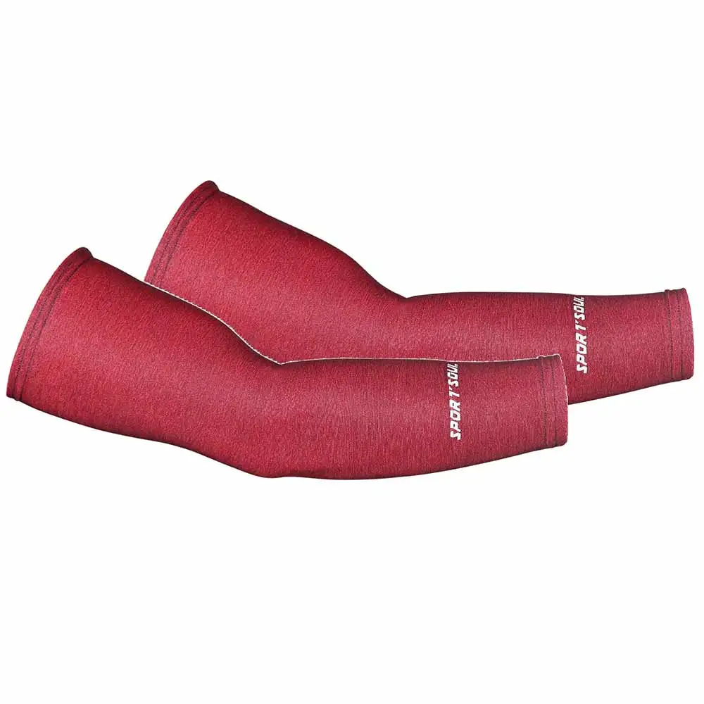 SportSoul Compression Arm Sleeves,  Red Melange  XL