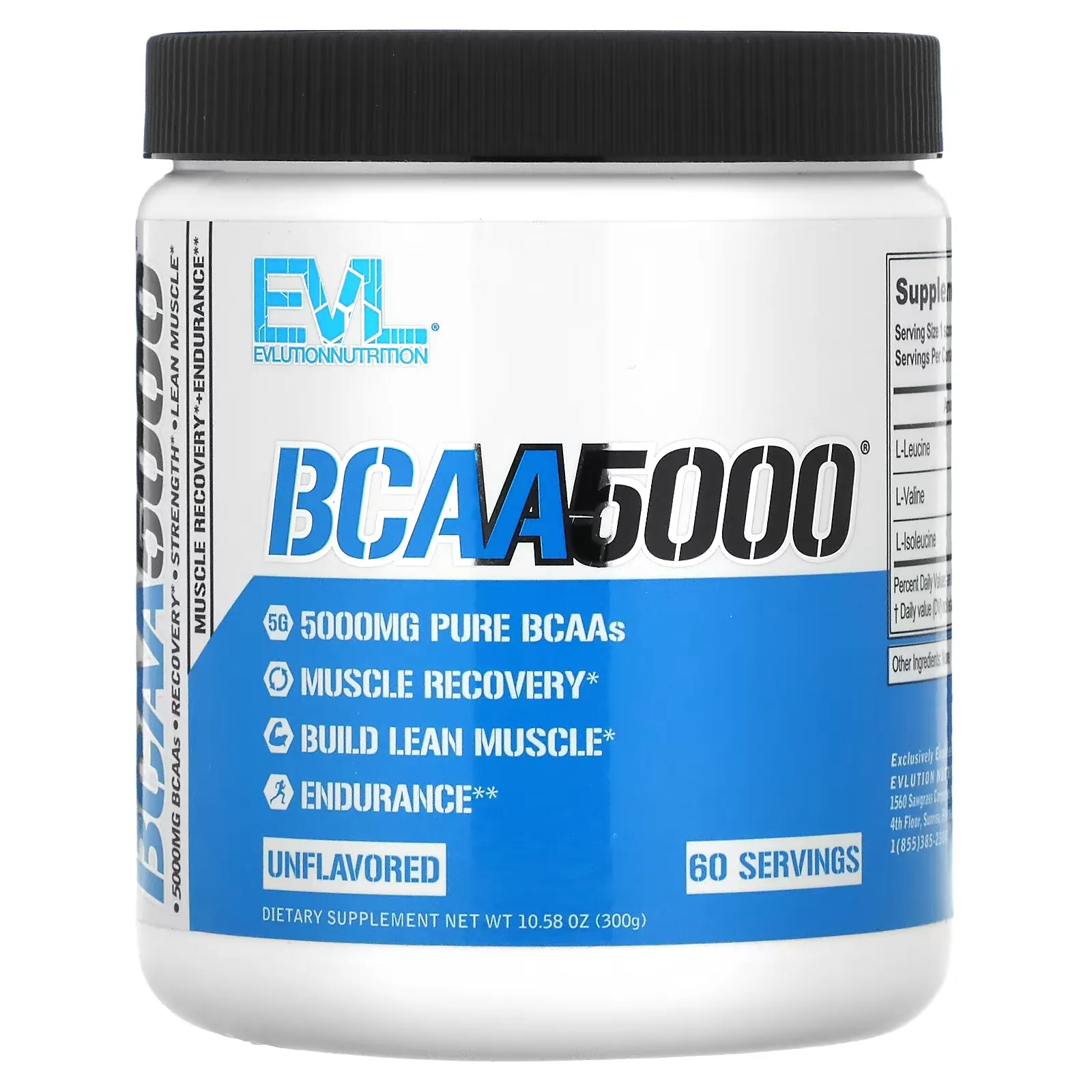 BCAA5000, Unflavored, 10.58 oz (300 g)