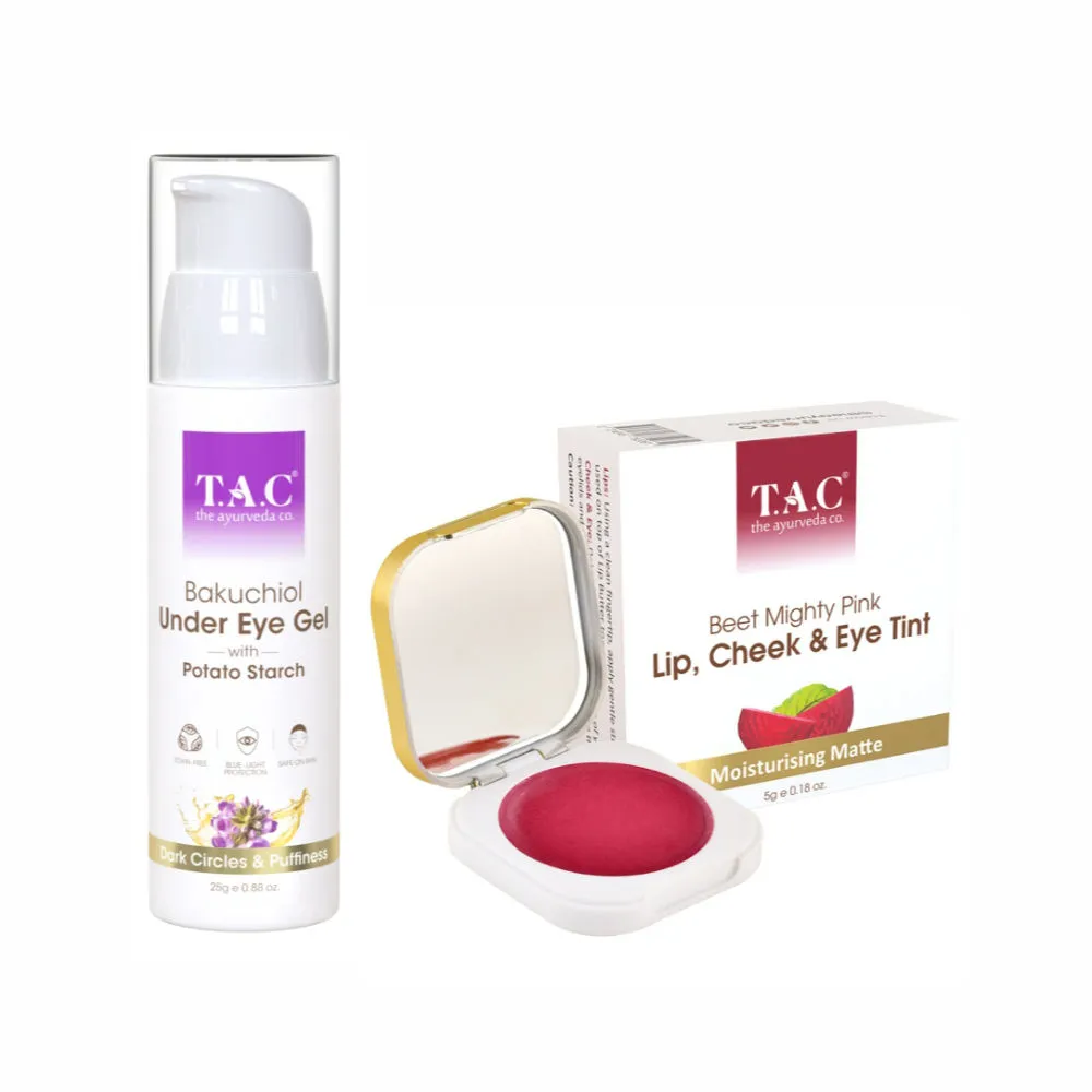 TAC - The Ayurveda Co. Under Eye Cream With Bakuchi Oil & Beet Mighty Pink Lip, Cheek & Eye Tint