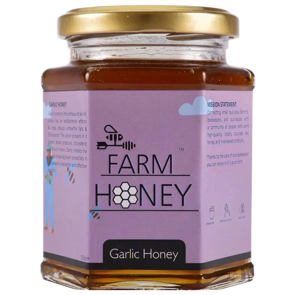 Farm Honey Garlic Honey,  350 g  Unflavoured