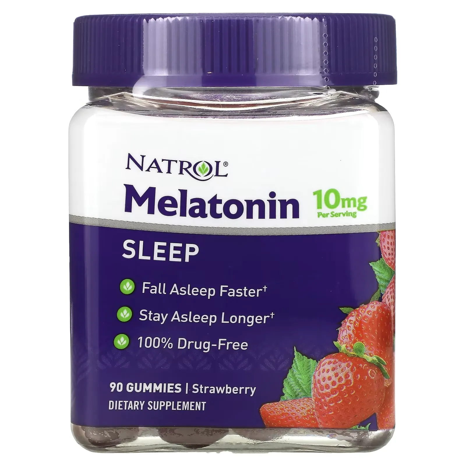 Melatonin, Strawberry, 5 mg, 90 Gummies