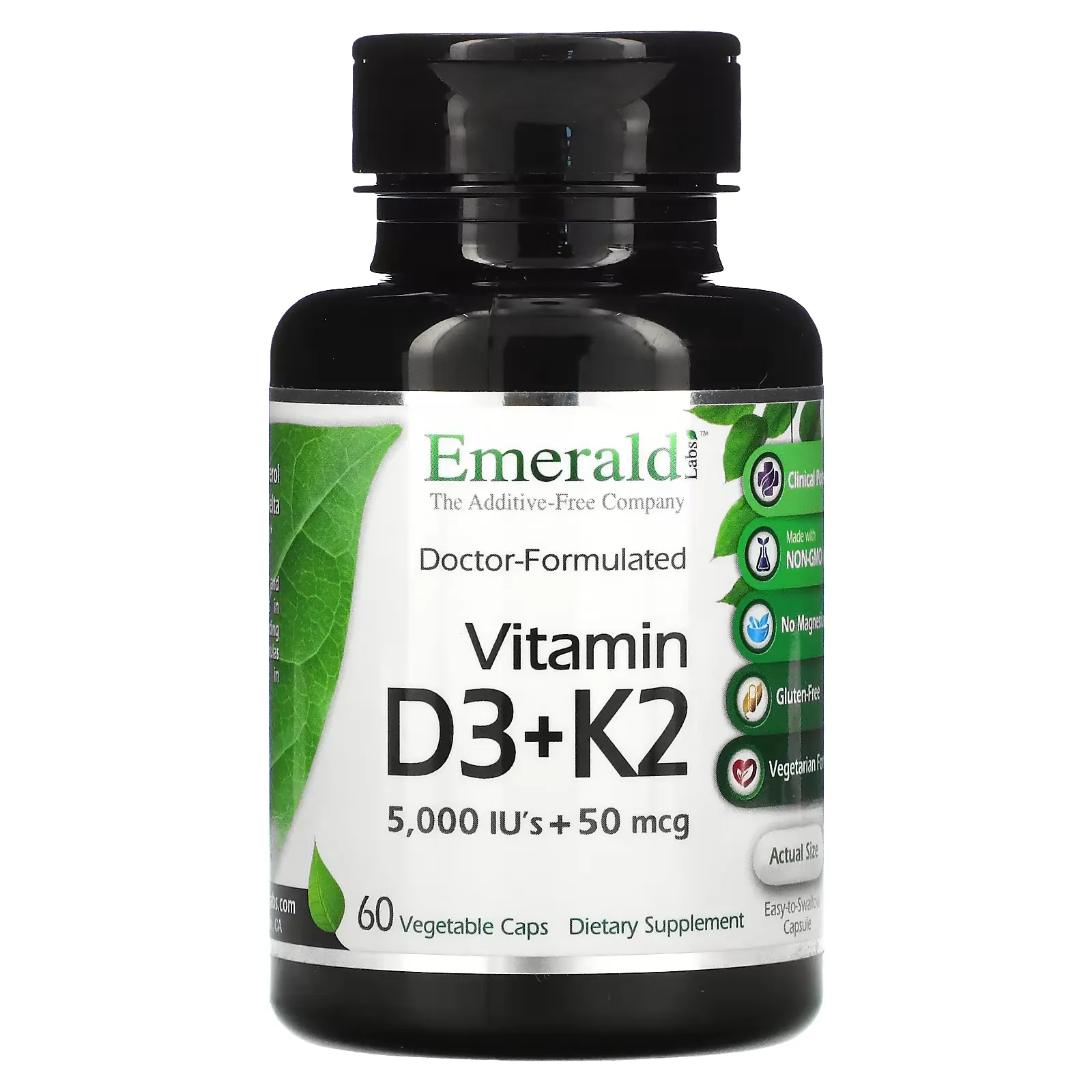 Vitamin D3 + K2, 60 Vegetable Caps