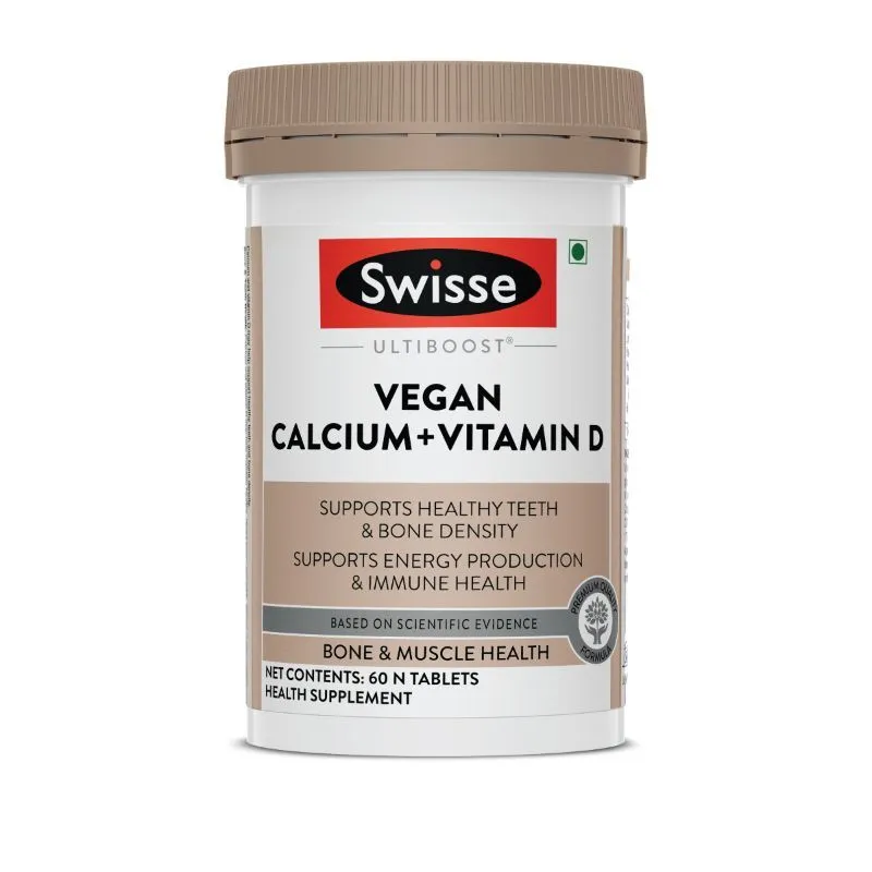 Swisse Ultiboost Vegan Calcium+vitamin D Supplement For Immunity, Bones & Muscle Health