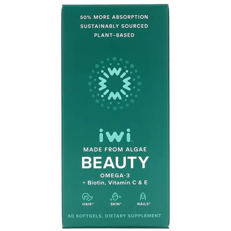 Beauty, Omega-3 + Biotin, Vitamin C & E, 60 Softgels