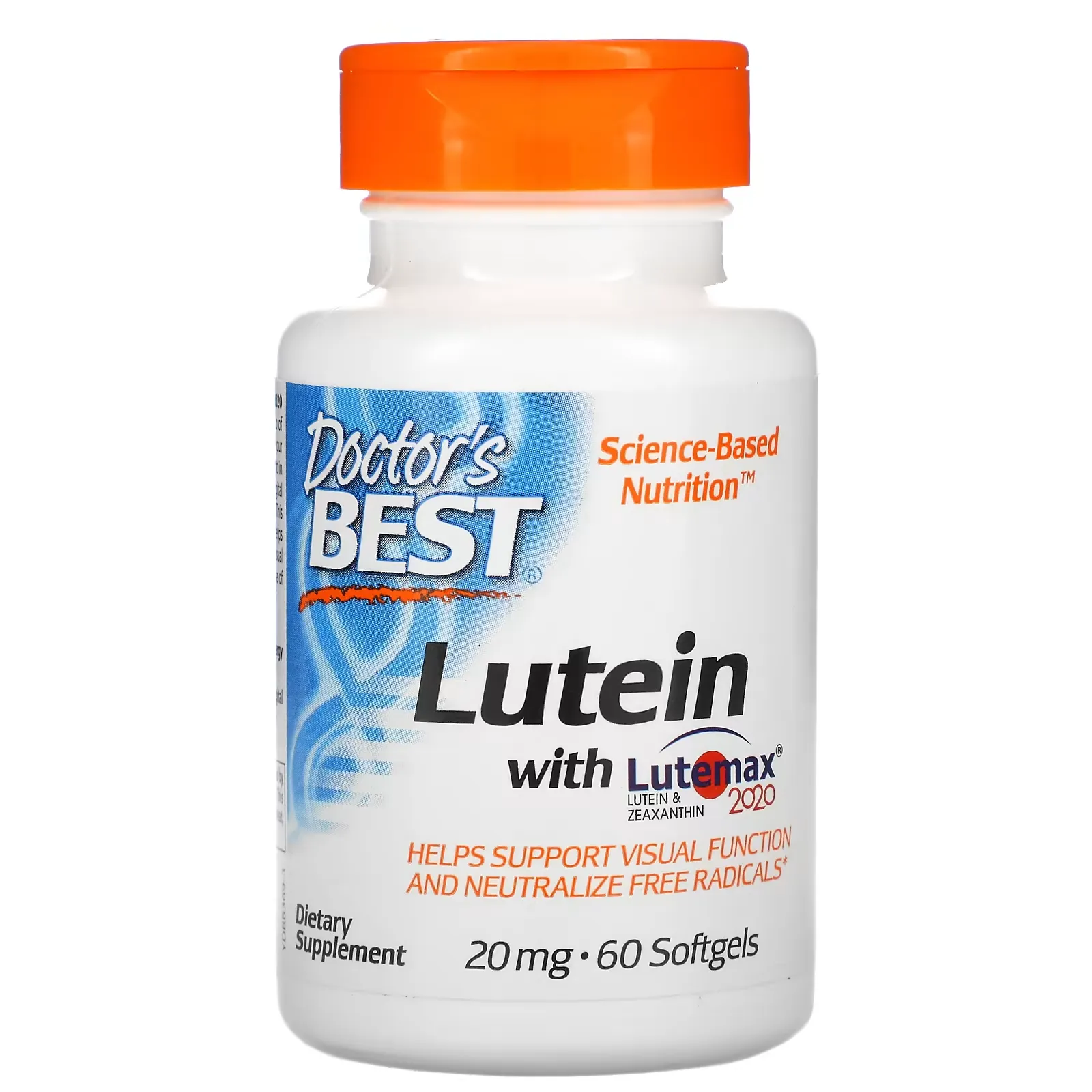 Lutein with Lutemax 2020, 20 mg, 60 Softgels