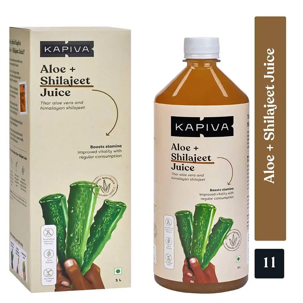 Kapiva Aloe Vera + Shilajeet Juice (Boosts Stamina),  1 L  Unflavoured