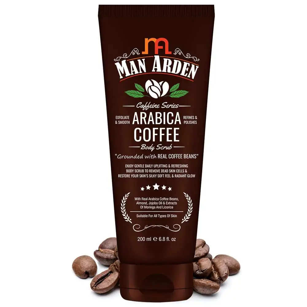 Man Arden Caffeine Series Arabica Coffee Body Scrub,  200 ml  for All Skin Types