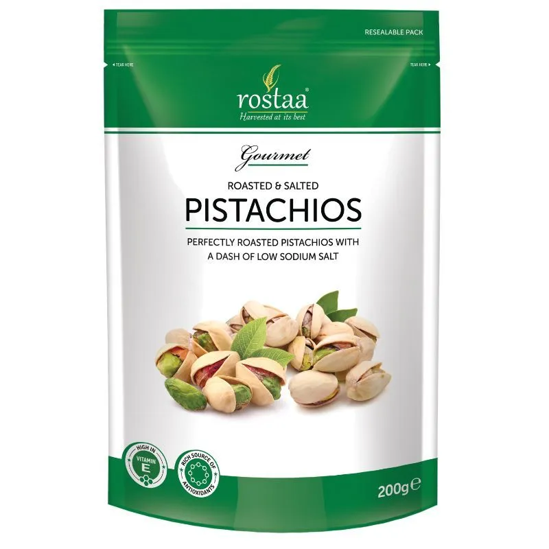 Rostaa Roasted Salt Pistachio With A Salted Flavoring (iranian) (Gluten Free, Non-gmo & Vegan)