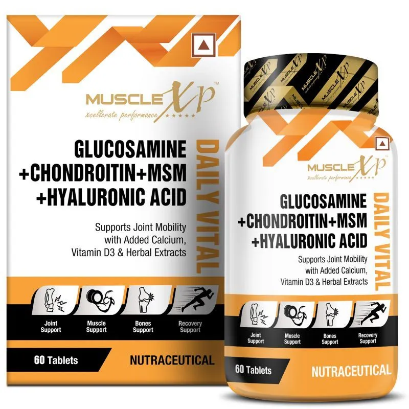 MuscleXP Glucosamine + Chondroitin + Msm + Hyaluronic Acid Daily Vital - For Joint Mobility