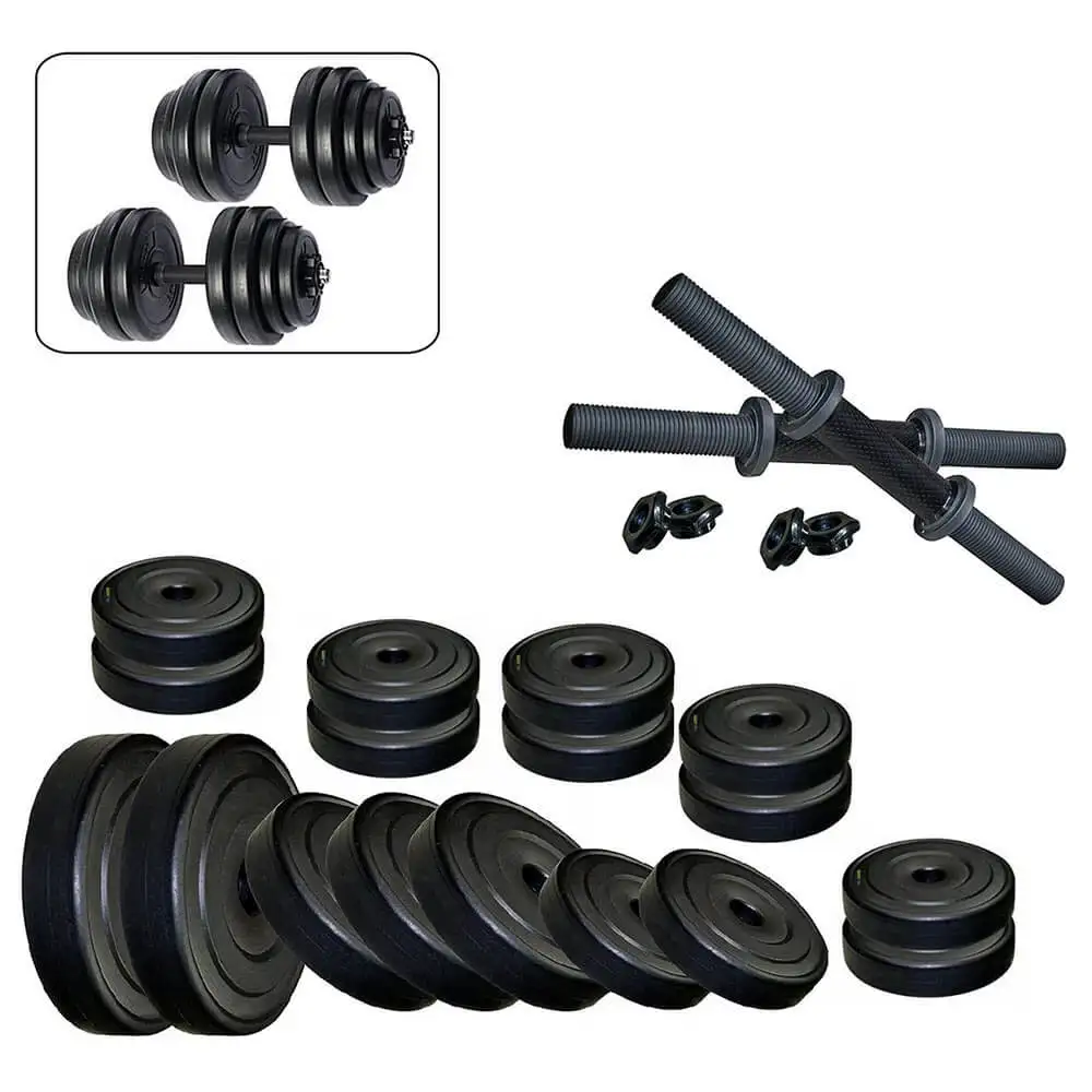 Body Maxx PVC Dumbells Set,  Black  20 kg