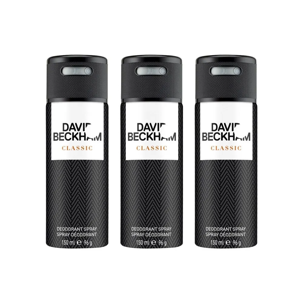 David Beckham Classic Deodorant Spray (Pack Of 3)