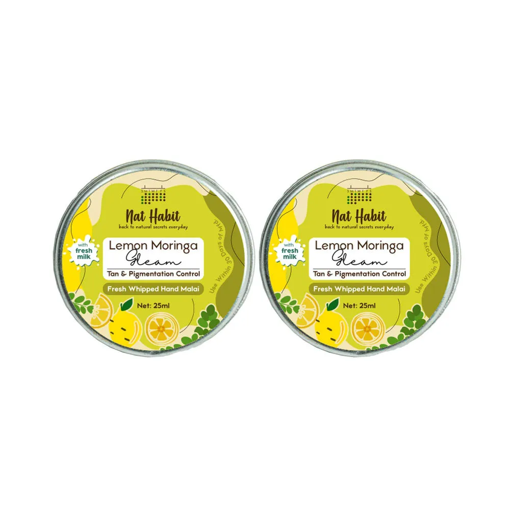 Nat Habit Lemon Moringa Tan & Pigmentation Control Fresh Whipped Malai Hand Cream - Pack of 2