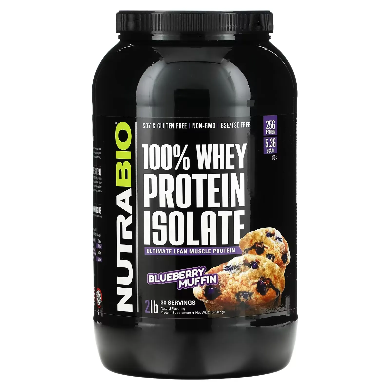 100% Whey Protein Isolate, Blueberry Muffin, 2 lb (907 g)