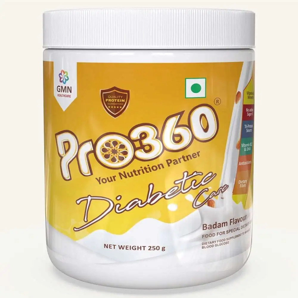 PRO360 Diabetic Nutritional Beverage Mix,  0.55 lb  Real Badam