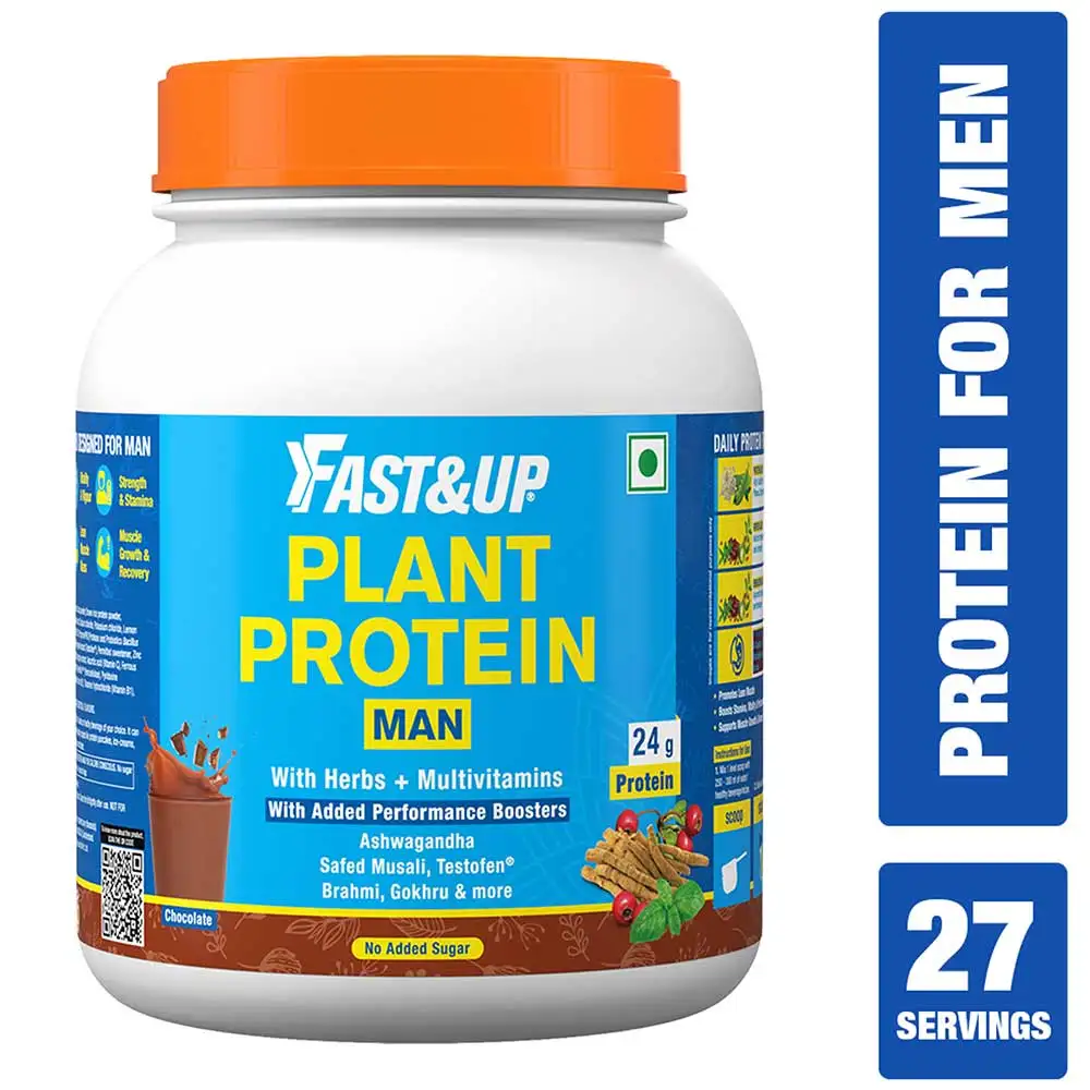 Fast & Up Plant Protein with Herbs & Multivitamins for Men,  2.2 lb  Chocolate