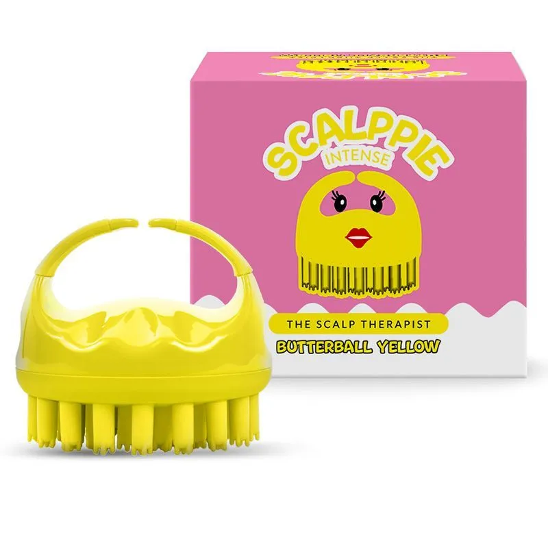 Scalppie Intense Hair Scalp Massager & Shampoo Brush - Butterball Yellow - Prevents Hairfall