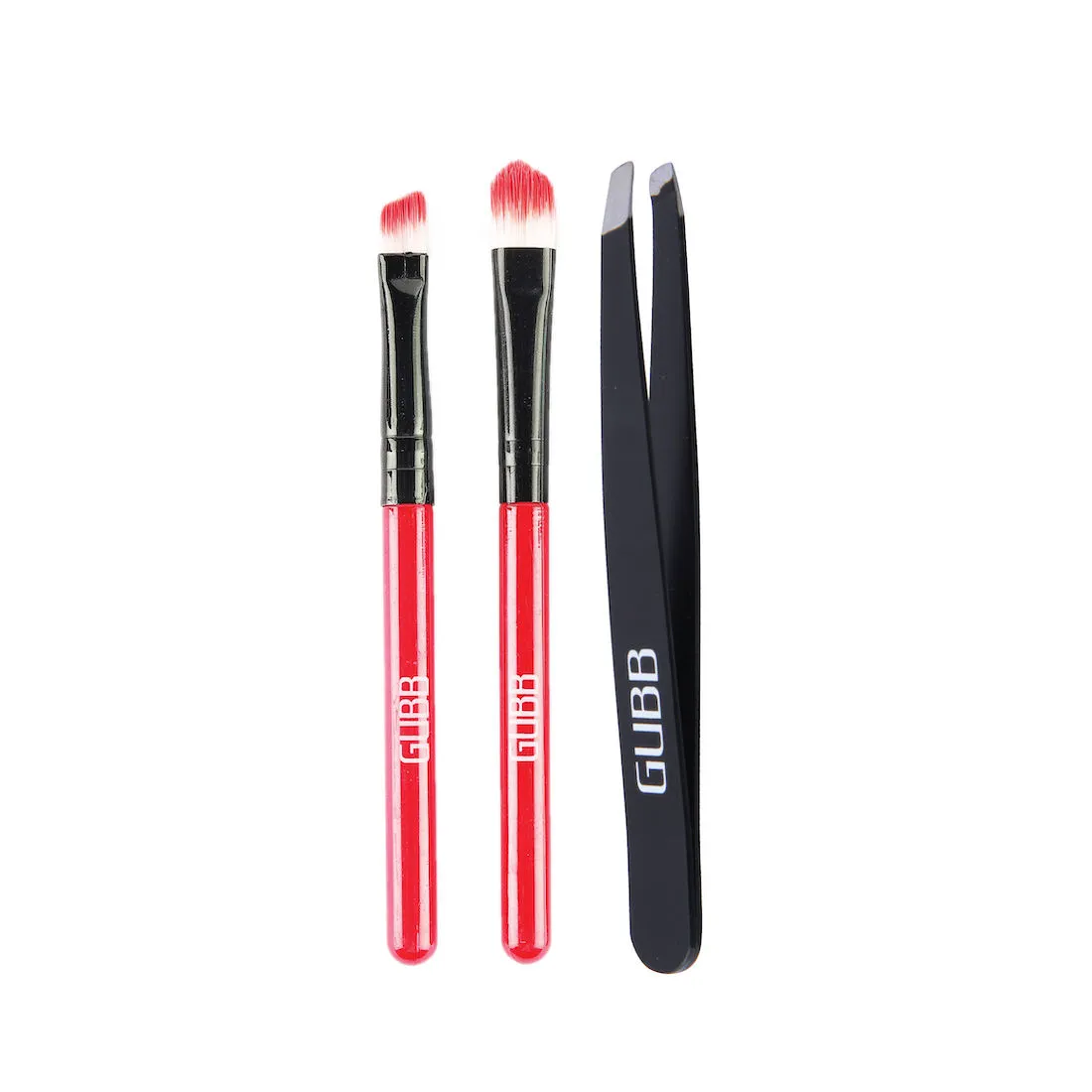 GUBB Soft Bristle Round Eye Shadow Brush and Slant Eye Shadow Brush 2with Slant Tip Tweezer