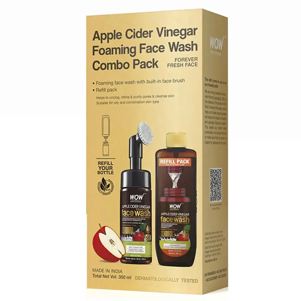 WOW Skin Science Apple Cider Vinegar Foaming Face Wash Combo,  2 Piece(s)/Pack  for Oily Skin Type