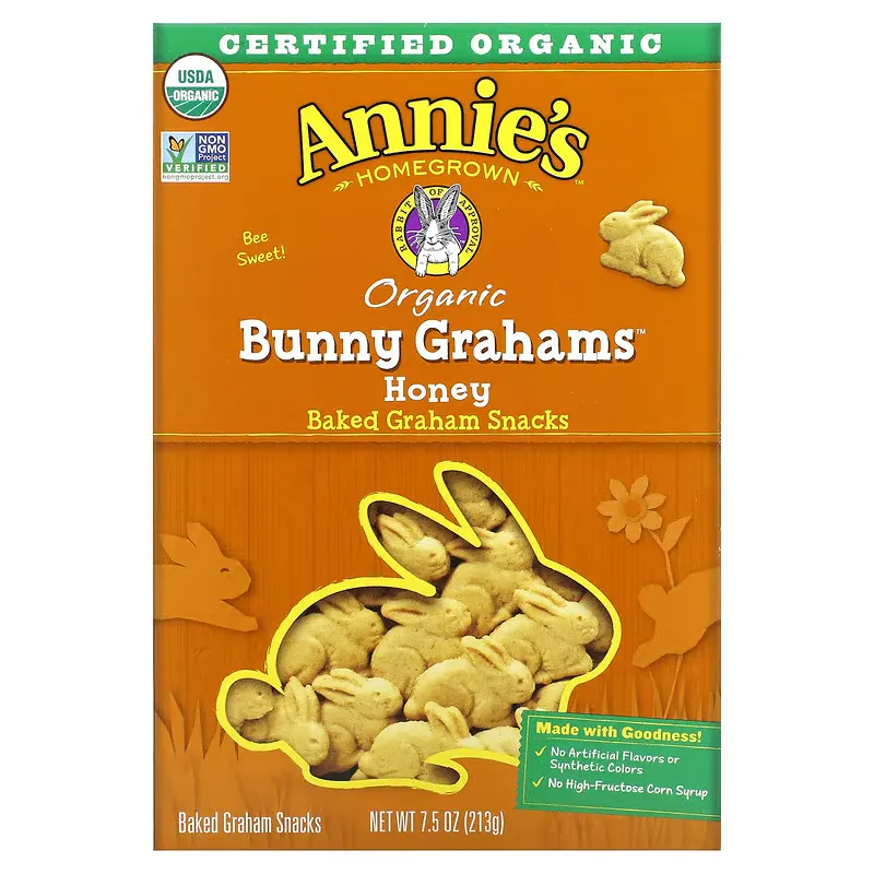 Organic Baked Bunny Graham Snacks, Honey, 7.5 oz (213 g)