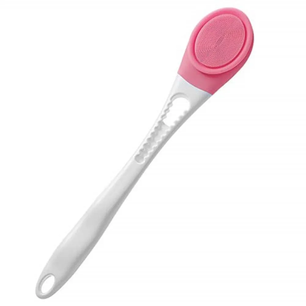 Vandelay Silicon Electronic Double Sided Vibrating Back Massager With Thick Silicon Bristles - Pink