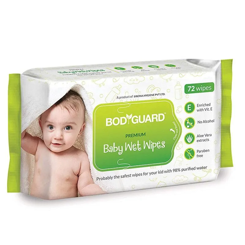 BodyGuard Premium Baby Wet Wipes with Aloe Vera - 216 Wipes