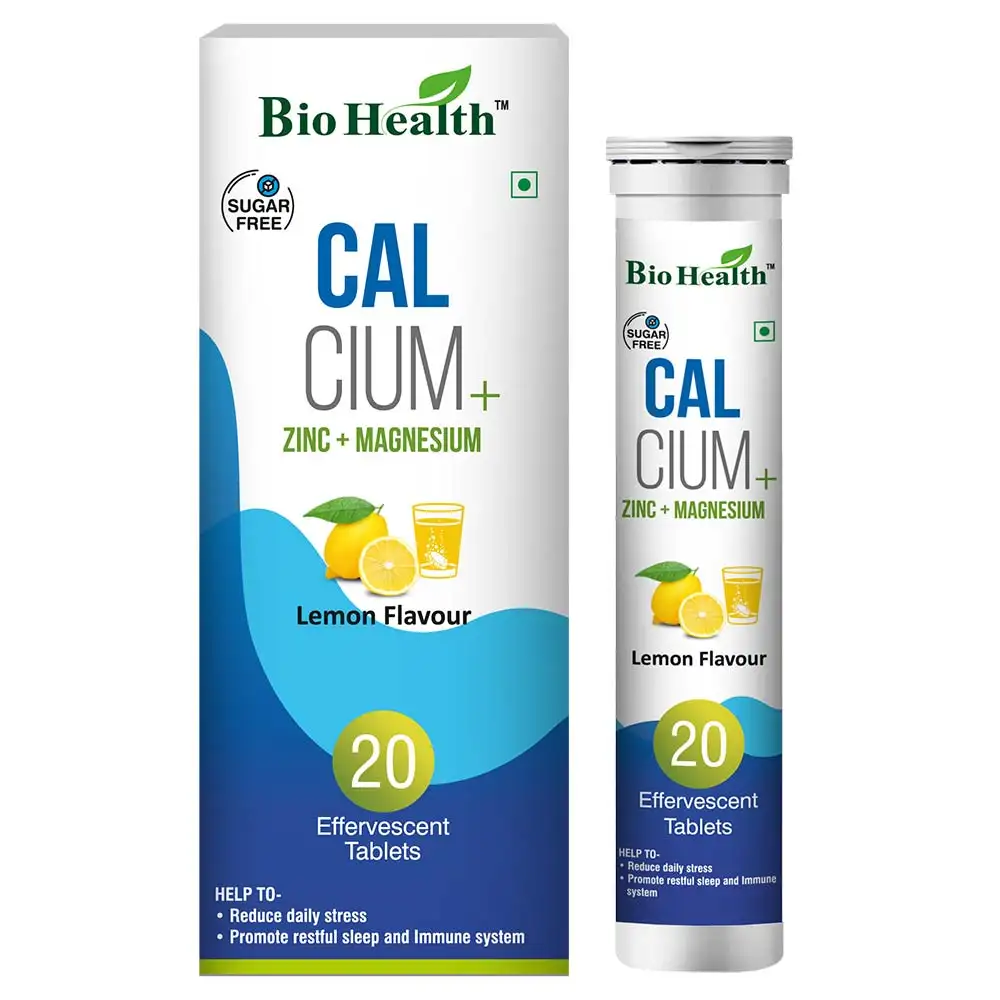 Bio Health Calcium+Zinc+Magnesium,  20 tablet(s)  Lemon