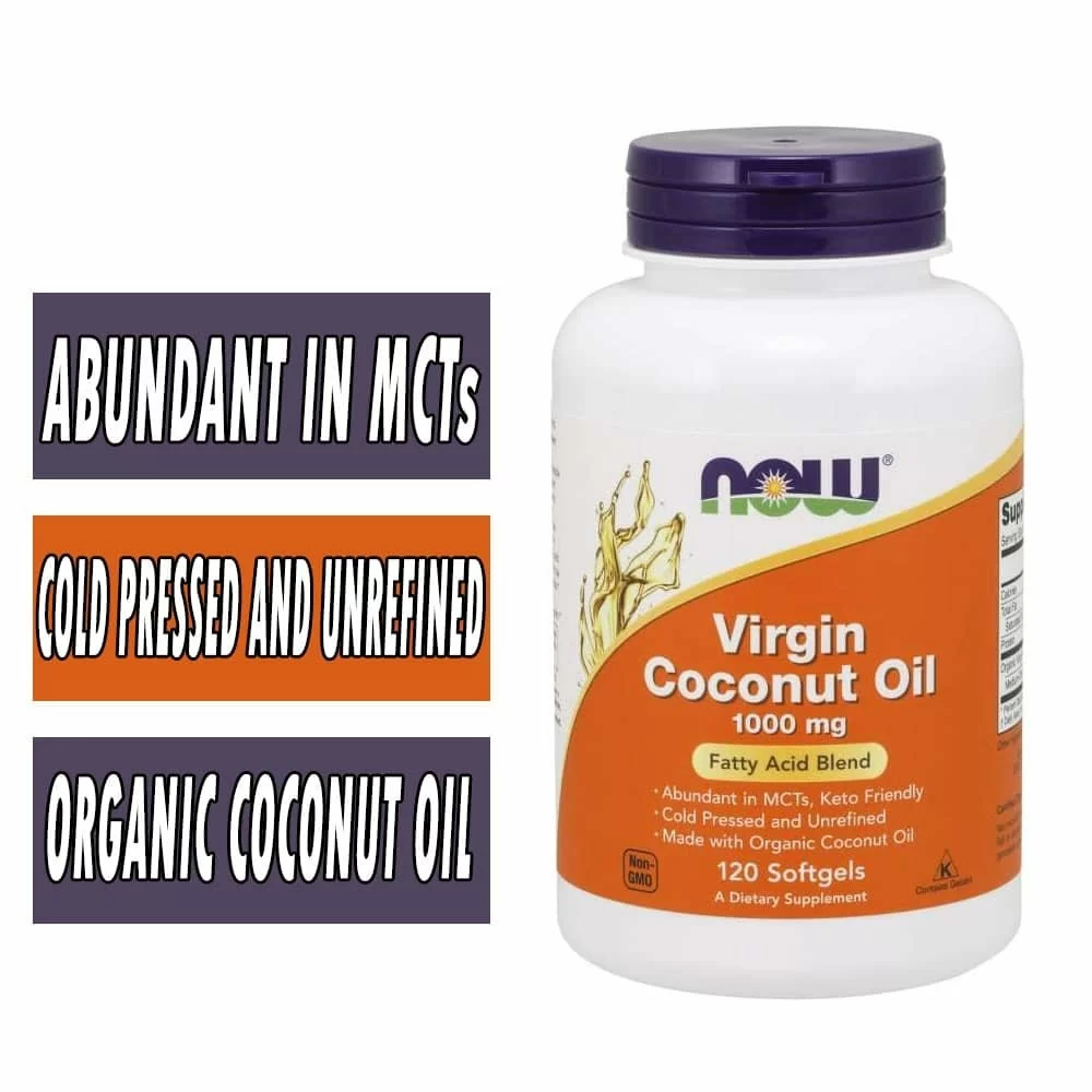 NOW Virgin Coconut Oil - 1000 mg - 120 Softgels