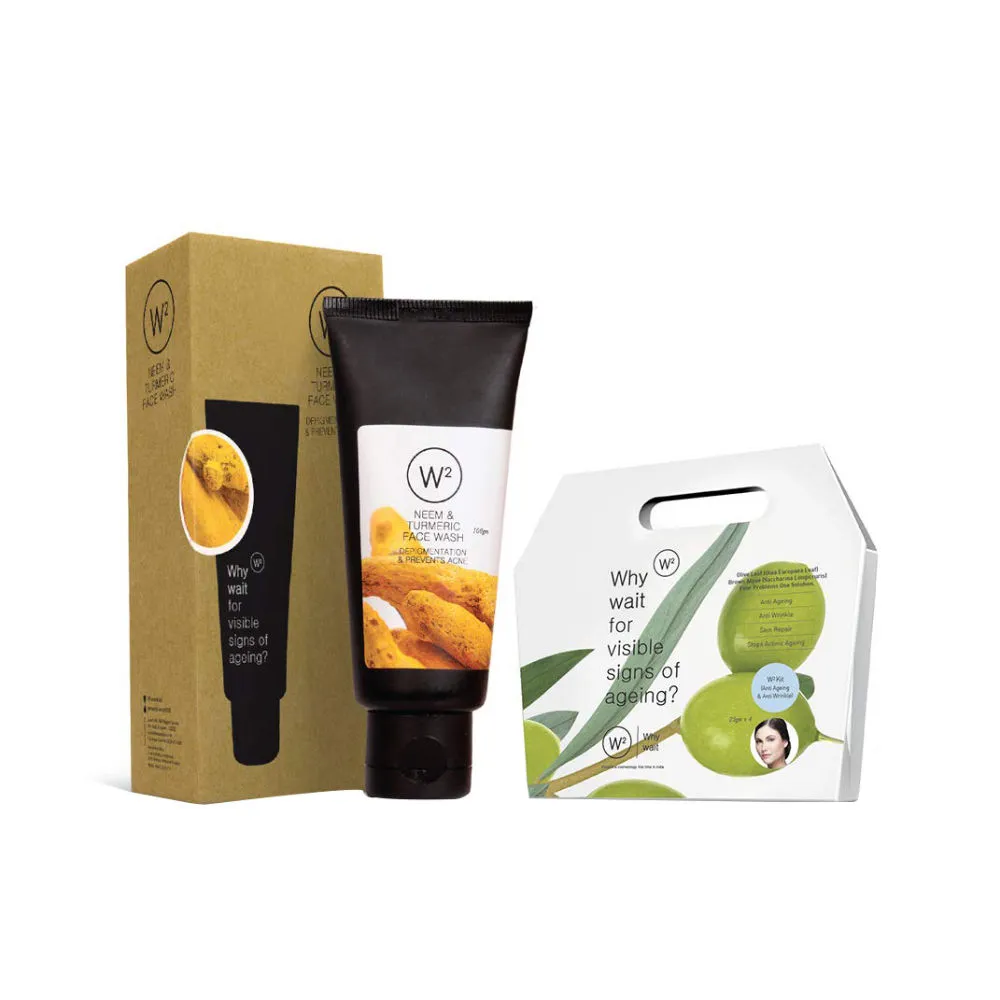 W2 Anti Ageing Kit & Neem & Turmeric Face Wash Combo Pack