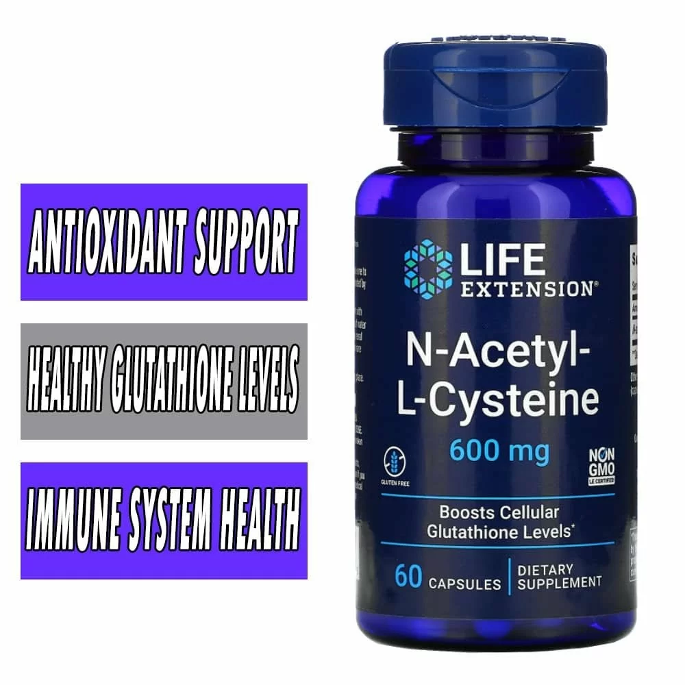 Life Extension NAC - 600 mg - 60 Capsules - Detoxification