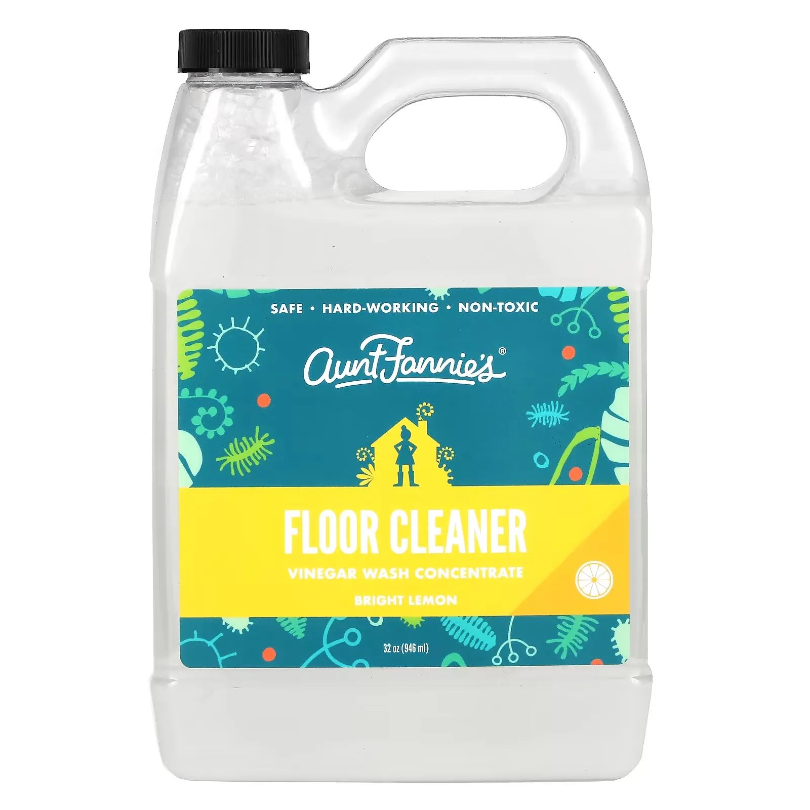 Floor Cleaner, Vinegar Wash Concentrate, Bright Lemon, 32 oz (946 ml)