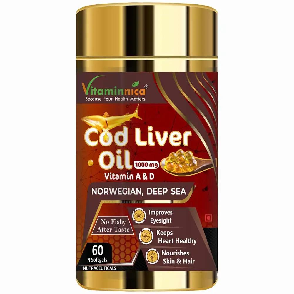 Vitaminnica Cod Liver Oil 1000 mg,  60 softgels