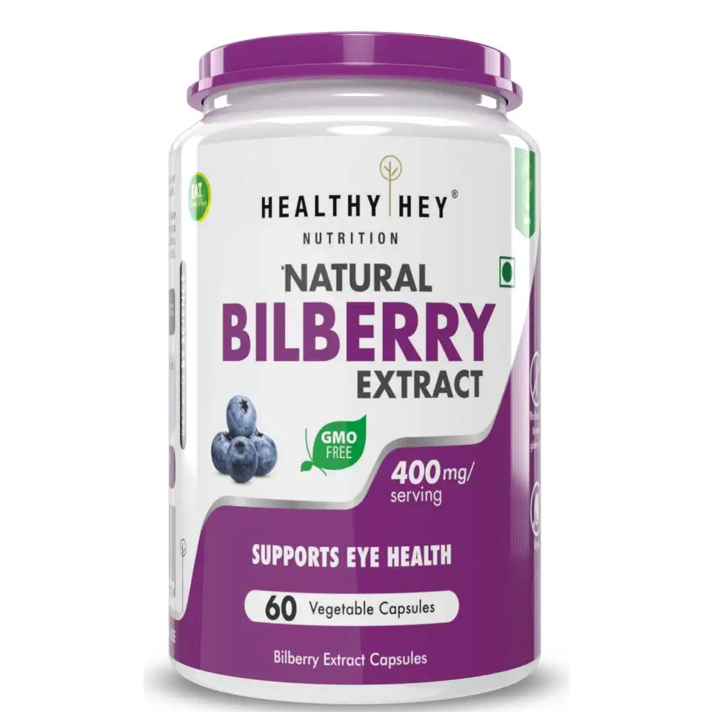 HealthyHey Nutrition Natural Bilberry Extract,  60 veggie capsule(s)