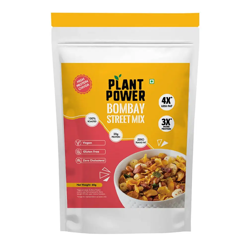 Plant Power High Protein Chivda Bombay Street Mix,  Unflavoured  60 g